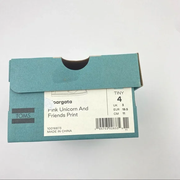 TOMS Pink Unicorn And Friends Toddler Girls' Alpargata Canvas Shoes NIB - Picture 6 of 9